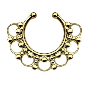 Taffstyle Nasenpiercing Piercing Septum Vintage Tribal mit Ringen Perlen, Ring Nasenpiercing Ohrpiercing Intimpiercing Horseshoe Lippenpiercing