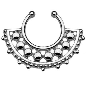 Taffstyle Nasenpiercing Piercing Vintage Tribal Kugel mit Ornament, Ring Nasenpiercing Ohrpiercing Intimpiercing Horseshoe Lippenpiercing