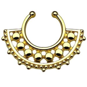 Taffstyle Nasenpiercing Piercing Vintage Tribal Kugel mit Ornament, Ring Nasenpiercing Ohrpiercing Intimpiercing Horseshoe Lippenpiercing