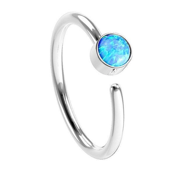 Taffstyle Nasenpiercing Piercing eloxiert Hoop Lippen Ring mit Opal Stein, Ohr Helix Nasen Lippenpiercing Nasenpiercing Ohrpiercing Intimpiercin