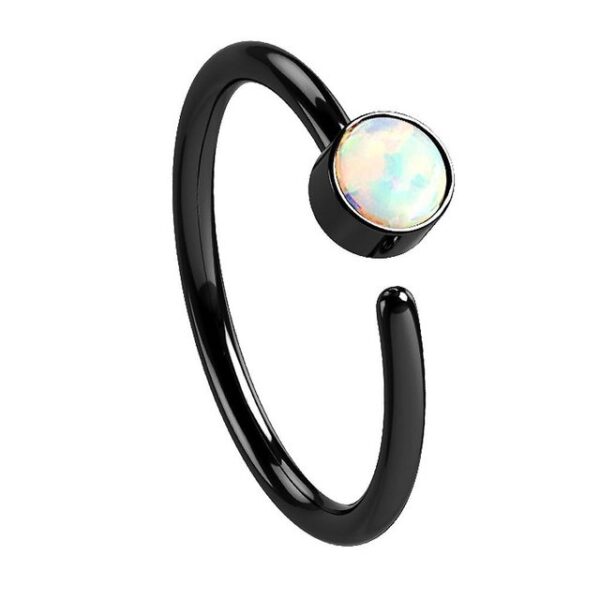 Taffstyle Nasenpiercing Piercing eloxiert Hoop Lippen Ring mit Opal Stein, Ohr Helix Nasen Lippenpiercing Nasenpiercing Ohrpiercing Intimpiercin