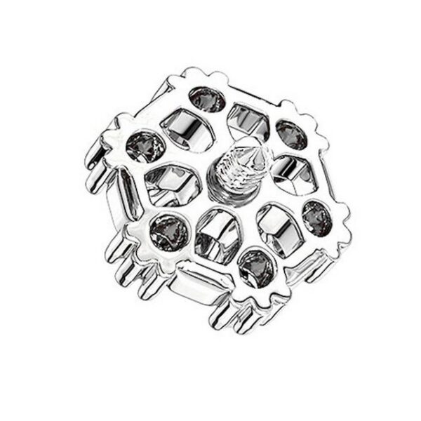 Taffstyle Piercing-Implantat Aufsatz Dermal Anchor Piercing Hexagon Kristallen, Aufsatz Dermal Anchor Piercing Hautanker Implantat Skin Diver Hexagon