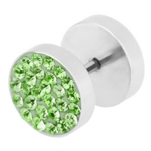 Taffstyle Piercing-Set Fake Piercing Ohr Plug mit Zirkonia, Runde Ohrring Fake Ohr Flesh Tunnel Ohrpiercing Platte Strass Kristall