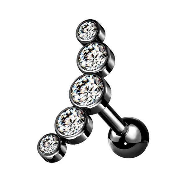 Taffstyle Piercing-Set Helix Ohr Knorpel Piercing Multi Kristall Bogen, Stecker Glitzer Steinen Ohr Cartilage Tragus Ohrpiercing Barbell Kugel