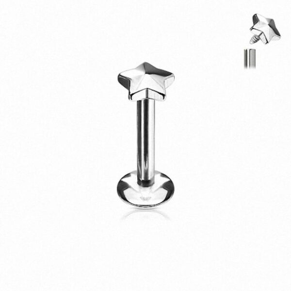 Taffstyle Piercing-Set Modernes Madonna Dreieck Viereck Kreis Stern Herz, Piercing Tragus Helix Ohr Cartilage Stab Labret Stecker Monroe Lippe