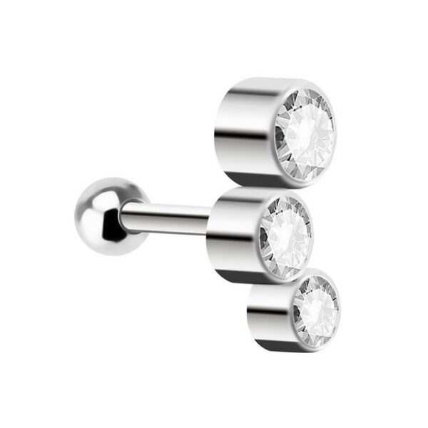 Taffstyle Piercing-Set Ohr Tragus Knorpel Helix Triple Kristall Kugeln, Piercing Stecker Glitzer Ohr Cartilage Ohrpiercing Barbell Stab