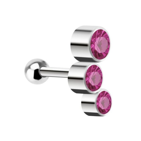 Taffstyle Piercing-Set Ohr Tragus Knorpel Helix Triple Kristall Kugeln, Piercing Stecker Glitzer Ohr Cartilage Ohrpiercing Barbell Stab