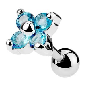 Taffstyle Piercing-Set Piercing Cartilage Barbell Stecker Kristall Blume, Ohr Chirurgenstahl Helix Tragus Ohrpiercing Cartilage Barbell Stecker