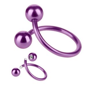 Taffstyle Piercing-Set Piercing Edelstahl Spirale mit Doppel Kugel, Twist Labret Tragus Helix Knorpel Stecker Lippenpiercing Ohrpiercing