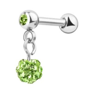 Taffstyle Piercing-Set Piercing Helix Tragus Kristall Kugel Anhänger, Ohr Chirurgenstahl Ohrpiercing Cartilage Barbell Stecker Strass Kugel