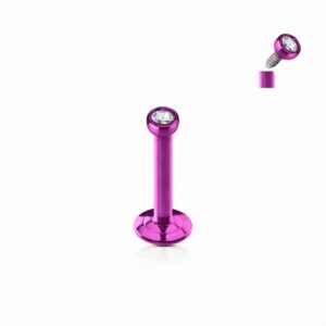 Taffstyle Piercing-Set Piercing Micro Stecker Platte Innengewinde Kristal, Piercing Micro Stecker Platte Strass Stein Lippe Monroe Labret Lippen