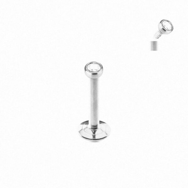 Taffstyle Piercing-Set Piercing Micro Stecker Platte Innengewinde Kristal, Piercing Micro Stecker Platte Strass Stein Lippe Monroe Labret Lippen