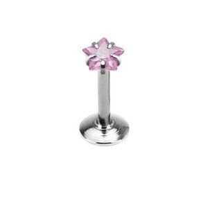 Taffstyle Piercing-Set Piercing Monroe Zirkonia Kristall Stern, Lippenpiercing Lippe Schmuck Piercing Monroe Zirkonia Kristall Stern