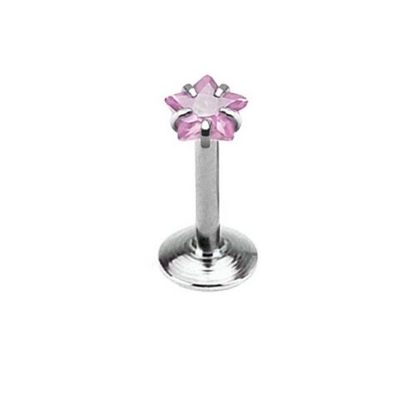 Taffstyle Piercing-Set Piercing Monroe Zirkonia Kristall Stern, Lippenpiercing Lippe Schmuck Piercing Monroe Zirkonia Kristall Stern