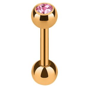 Taffstyle Piercing-Set Piercing Ohr Cartilage Roségold Kristall Kugel, Helix Tragus Ohrpiercing Cartilage Barbell Stecker