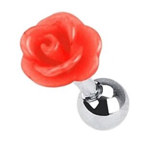 Taffstyle Piercing-Set Piercing Ohr Helix Tragus Chirurgenstahl Rose, Ohrpiercing Cartilage Stab Barbell Knorpel Stecker Blume Rose Kugel