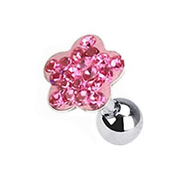 Taffstyle Piercing-Set Piercing Ohr Helix Tragus Kristall Blume, Piercing Kristall Ohrpiercing Cartilage Stab Barbell Stecker Strass