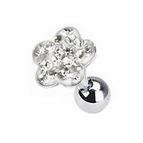 Taffstyle Piercing-Set Piercing Ohr Helix Tragus Kristall Blume, Piercing Kristall Ohrpiercing Cartilage Stab Barbell Stecker Strass