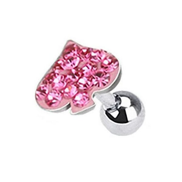 Taffstyle Piercing-Set Piercing Ohr Helix Tragus Kristall Pik Ass, Chirurgenstahl Ohrpiercing Cartilage Stab Barbell Stecker Strass Pik