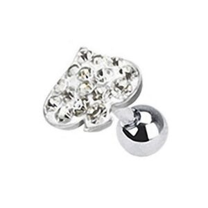 Taffstyle Piercing-Set Piercing Ohr Helix Tragus Kristall Pik Ass, Chirurgenstahl Ohrpiercing Cartilage Stab Barbell Stecker Strass Pik