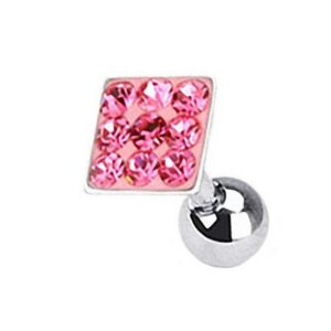 Taffstyle Piercing-Set Piercing Ohr Helix Tragus Kristall Viereck, Ohr Chirurgenstahl Ohrpiercing Cartilage Stab Barbell Stecker Strass