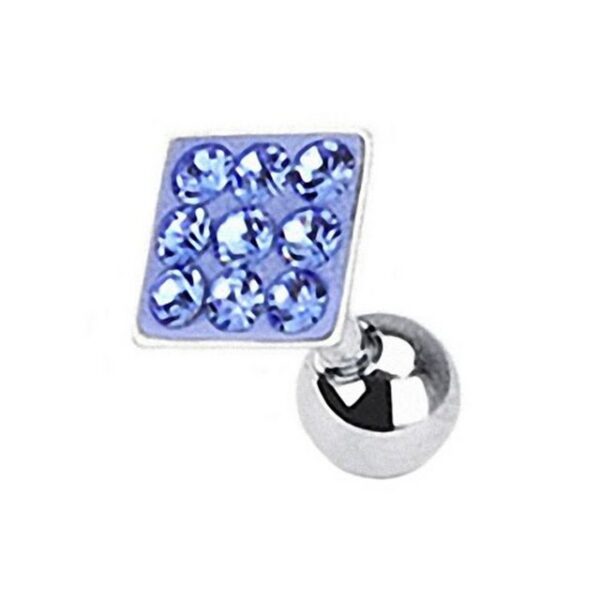 Taffstyle Piercing-Set Piercing Ohr Helix Tragus Kristall Viereck, Ohr Chirurgenstahl Ohrpiercing Cartilage Stab Barbell Stecker Strass