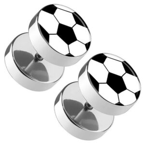 Taffstyle Piercing-Set Piercing Ohrstecker Fussball EM & WM Länderflagge, Runde Ohrringe Fakeb Plug Flesh Tunnel Platte Fanartikel Deutschland