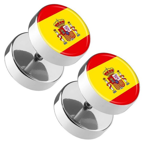 Taffstyle Piercing-Set Piercing Ohrstecker Fussball EM & WM Länderflagge, Runde Ohrringe Fakeb Plug Flesh Tunnel Platte Fanartikel Deutschland