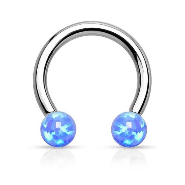 Taffstyle Piercing-Set Piercing Septum Hufeisen mit Opal Kugeln, Lippenpiercing Septum Hufeisen mit Opal Kugeln