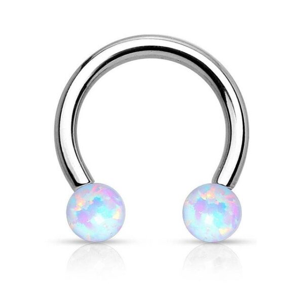 Taffstyle Piercing-Set Piercing Septum Hufeisen mit Opal Kugeln, Lippenpiercing Septum Hufeisen mit Opal Kugeln