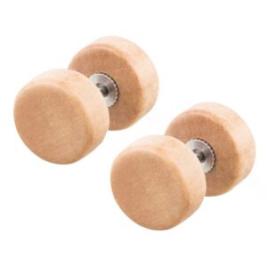 Taffstyle Piercing-Set Piercing Stahlgewinde Natur Holz mit Kreis, Ohrringe Platten Doppel Ohrstecker Plug Tunnel Rund klein Damen Herren