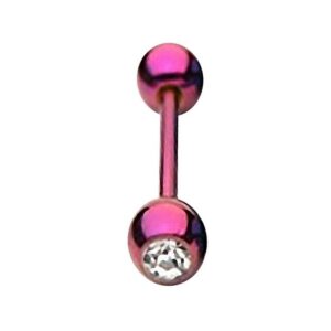 Taffstyle Piercing-Set Zungenpiercing Intim Brust Kugel Kristall Stein, Piercingfaktor Barbell Stab Hantel Stecker Tragus Helix Ohrpiercing