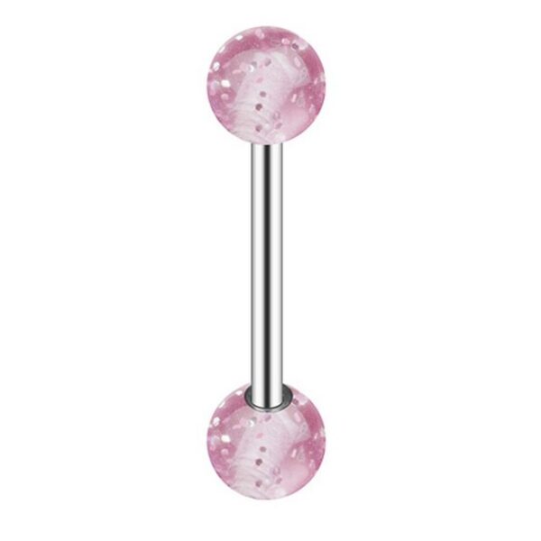 Taffstyle Piercing-Set Zungenpiercing Intim Brust Kugel Ultra UV Glitter, Piercingfaktor Barbell Stab Hantel Stecker Intim Oral Ohr Tragus Helix