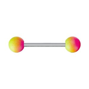 Taffstyle Piercing-Set Zungenpiercing Intim Brust Ohr Kugel Regenbogen, Piercingfaktor Barbell Stab Stecker Intim Brust Oral Ohr Tragus Helix