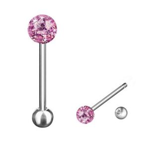 Taffstyle Piercing-Set Zungenpiercing Intim Brust Oral Ohr Kugel Kristall, Barbell Stab Piercing Hantel Stecker Zunge Tragus Helix Ohrpiercing