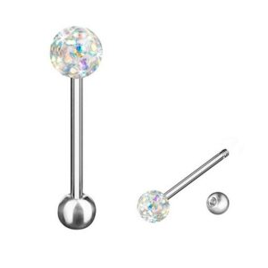 Taffstyle Piercing-Set Zungenpiercing Intim Brust Oral Ohr Kugel Kristall, Barbell Stab Piercing Hantel Stecker Zunge Tragus Helix Ohrpiercing