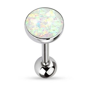 Taffstyle Piercing-Set Zungenpiercing Kugel Multi Opal Kristall Glitter, Piercingfaktor Barbell Stab Hantel Stecker Intim Brust Oral Ohr Tragus