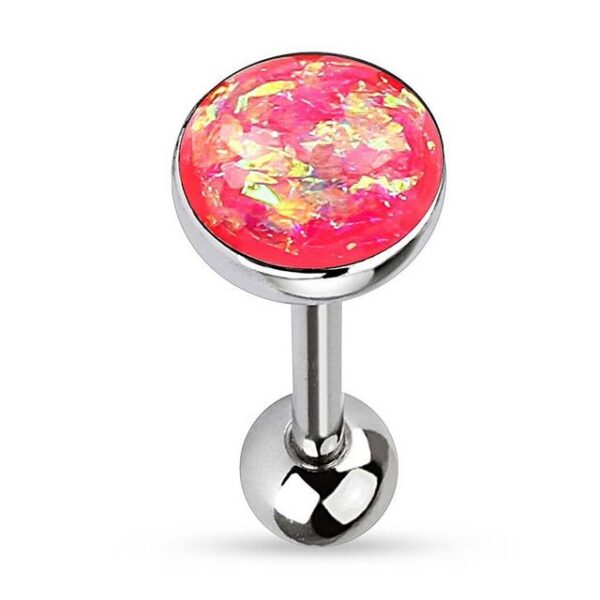 Taffstyle Piercing-Set Zungenpiercing Kugel Multi Opal Kristall Glitter, Piercingfaktor Barbell Stab Hantel Stecker Intim Brust Oral Ohr Tragus