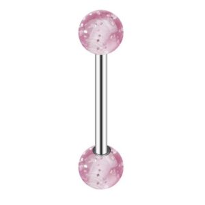 Taffstyle Piercing-Set Zungenpiercing Ohr Kugel Titan Ultra UV Glitter, Piercingfaktor Barbell Stab Hantel Stecker Intim Brust Oral Ohr Tragus