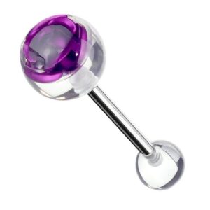 Taffstyle Piercing-Set Zungenpiercing Oral Ohr Kugel Rosen Blüte Inlay