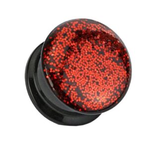 Taffstyle Plug Ohrpiercing Schraub Kunststoff Epoxy Glitter, Ohr Plug Flesh Tunnel Piercing Schraubverschluß Kunststoff Epoxy