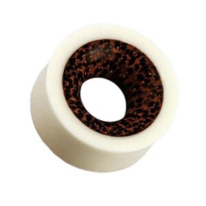 Taffstyle Plug Piercing Knochen Weiß mit Kokos Holz Inlay, Organic Flesh Tunnel Ohr Schmuck Piercing Knochen Weiß mit Kokos Holz