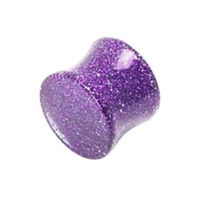 Taffstyle Plug Piercing Kunststoff Double Flared Ultra Glitter, Ohr Plug Flesh Tunnel Ohrpiercing Saddle Double Flared Ultra Glitter