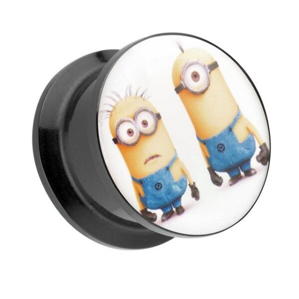 Taffstyle Plug Piercing Ohrpiercing Picture Motiv 2 Minions Comic, Ohr Plug Flesh Tunnel Ohrpiercing Picture Motiv 2 Minions Comic