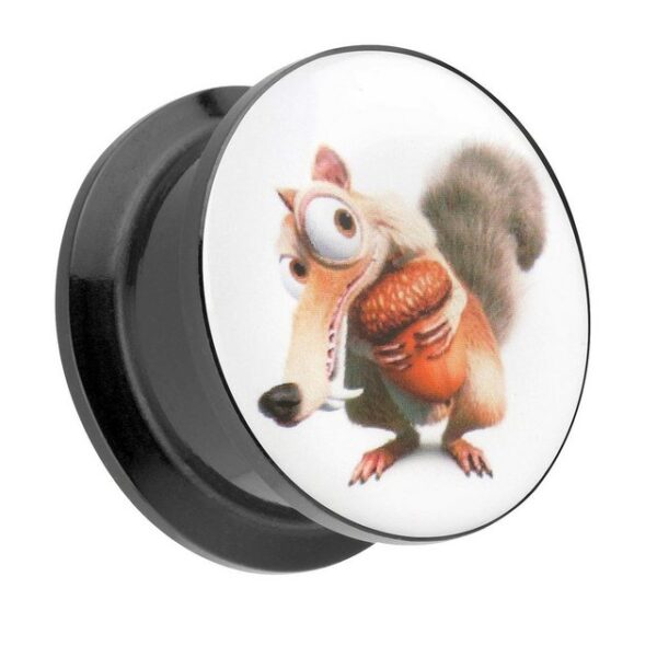 Taffstyle Plug Piercing Picture Motiv Eichhörnchen Scrat Comic, Ohr Plug Flesh Tunnel Piercing Ohrpiercing Picture Motiv Eichhörnchen