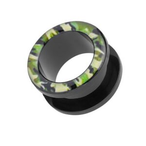 Taffstyle Plug Piercing Schraub Camouflage Style Army Tarnlook, Flesh Tunnel Plug Ohrpiercing Kunststoff Camouflage Schraubverschluss