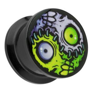 Taffstyle Plug Piercing Schraub Monster Yin Yang Horror Augen, Ohr Plug Flesh Tunnel Ohrpiercing Schraubverschluß Picture Motiv