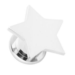 Taffstyle Plug Piercing Schraubverschluß Stern Silber Star, Ohr Plug Flesh Tunnel Piercing Ohrpiercing Schraub Schraubverschluß