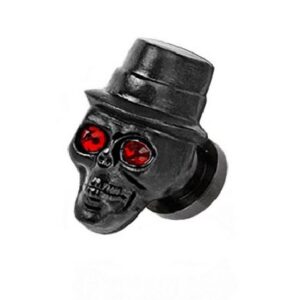 Taffstyle Plug Schraubverschluß Totenkopf Spieler mit Hut, Ohr Plug Flesh Tunnel Piercing Ohrpiercing Schraub Schraubverschluß