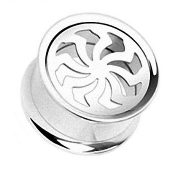 Taffstyle Plug Tunnel Piercing Schraub Double Flared Swirl Blade, Flesh Tunnel Ohr Plug Ohrpiercing Schraub Double Flared Swirl Blade